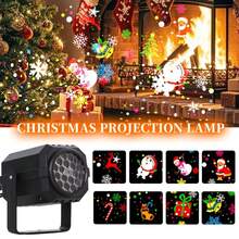 Proyector LED de Navidad Multifuncional Alimentado por USB con 16 Patrones - Diseño Navideño Giratorio, Adecuado para Decoración Navideña Interior y Exterior, Fiestas - negro - Ver 10