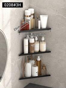 1/2/3pcs Corner Shower Caddy, Bathroom Storage Rack, Indoor Shower Shelf, Kitchen Bathroom Organizer, Space-Saving Triangle Rack - Wall-Mounted Bathroom Shampoo, Body Wash And Cosmetic Storage Rack - Easy To Install, Bathroom Accessories - Multicolor - View 2