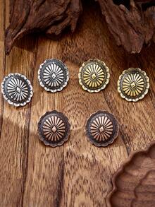 luodee Vintage Western Style Geometric Pattern Carved Earrings, 3 Colors Available, Bohemian Women's Jewelry, Gift - Multicolor - View 1