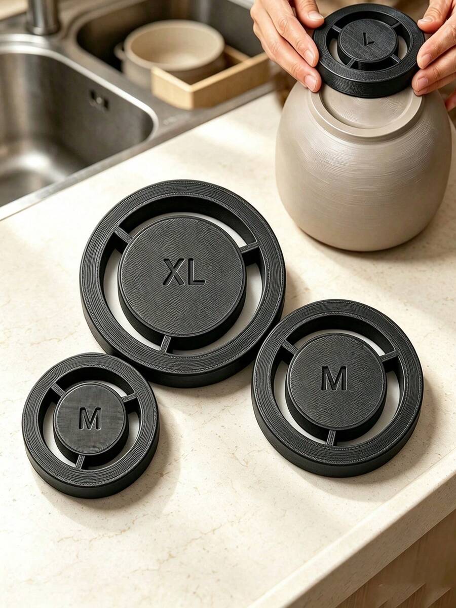 陶瓷足環壓模工具組，5種尺寸 XS/S/M/L/XL 黏土底座模具，可重複使用陶藝底部成型工具，可製作均勻一致的陶瓷足，手工壓製陶瓷足造型工具，適用於碗、馬克杯、盤子手工藝，輕量陶藝製作配件 - 彩色 - 查看 1