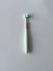 1PC Multi-Color 3-Sided Children's Toothbrush, Soft Bristles For Gum Protection, Ultra-Soft Ultra-Fine Bristles, Portable Design, Suitable For Kids - Multicolor - View 7