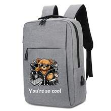 A Cool Print Backpack, "You're So Cool" Text Print, Multi-Color Options, Campus Backpack, Office Commute Laptop Bag, Minimalist Backpack For Campus And Travel, Unisex, All Season - Backpack - View 13