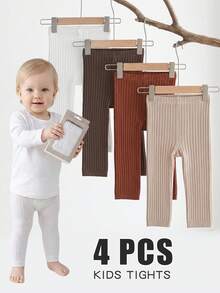 4 PCS Girls Basic Stirrup Tights, Skin‑Friendly Breathable Kids Pantyhose, Elastic Toddler Stockings For Spring Autumn - Multicolor - View 12