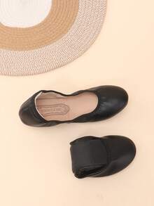 Sepatu Balet Wanita Hitam Ujung Bulat Model Rendah, Ringan, Nyaman, dan Serbaguna untuk Perjalanan Sehari-hari - Hitam - View 3