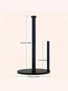 1Pc Modern Black Countertop Paper Towel Holder, Heavy Duty Metal Vertical Standing Tissue Rack With Stable Base, Freestanding Paper Roll Holder For Kitchen Counter - Tissue Holder - View 11