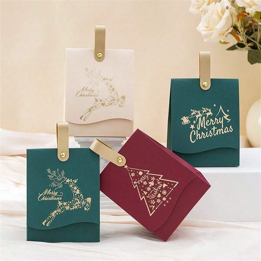 16/8/1pc Mini Christmas Gift Boxes, Christmas Tree, Reindeer, Santa Claus, Snowflake And Other Christmas Elements, Festive Red And Green "Merry Christmas" Design, Suitable For Candy, Christmas Party Supplies, Gift Packaging - Multicolor - View 1