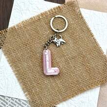 Cute 3D Bubble Letter Keychain, Bright Pink Y2K Preppy Style Initial Key Ring, Car Key Accessory And Personalized Bag Charm, Sweet Bright Pink Initial Key Ring, Cute Car Key And Bag Charm, Sweet Gift For Friends And Girls - Multicolor - View 28