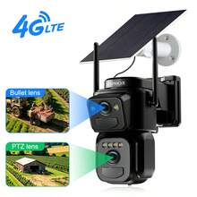 szsinocam 4G LTE Dual Lens Solar PTZ Camera, No WiFi Needed, Dual Live View, Full Color Night Vision, AI Tracking, Two-Way Audio, IP66, For Farm Ranch Remote Area - Black - View 3
