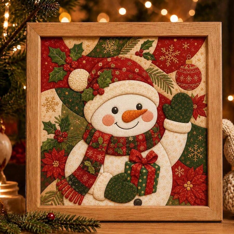 Kit Dekorasi Seni Tusuk Kain Natal DIY untuk Dewasa, Kerajinan Seni Dinding Mosaik Tanpa Jahit dengan Bingkai dan Alat, Dekorasi Rumah Liburan Buatan Tangan yang Menenangkan, Hadiah Natal, Set Kerajinan Kreatif - MultiWarna - View 1