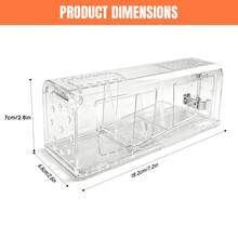 Rigogo 4 Pack Humane Live Mouse Trap – Transparent Reusable Rodent Cage With Sensitive Trigger & Stainless Steel Bait Tray, No-Kill Catcher For Home, Kitchen & Garage-YB-BSQ - A - View 3
