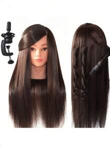 Bald Mannequin Head, Professional Beauty Training Model Head For Women, Wig Stand Tripod With Head, Canvas Wig Head Stand With Model Head, For Wig Making And Display, African American Model Head, Includes Clip-On Stand - Multicolor - View 3