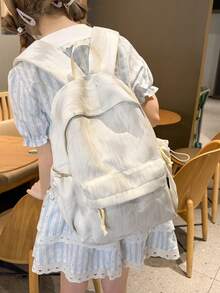 Pastel Tie Dye Print Backpack, Preppy Style Casual Daypack, Lightweight School Backpack For Teen Women Travel - Multicolor - View 2