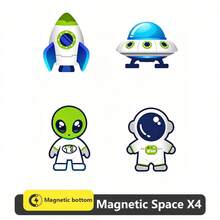 Space Theme Magnetic Building Blocks Set, STEM Mini Travel Magnetic Tiles, Children's Educational Construction Toy, Learn Assembling/Building/Constructing, Develop Creativity And Spatial Thinking, Suitable For Boys And Girls 3+ Years Old As Birthday Gift, Learning Gift - Multicolor - View 10