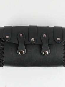 Medieval Vintage Faux Leather Waist Bag, Pirate Cosplay Storage Pouch, Retro LARP RPG Game Waist Bag, Halloween Renaissance Costume Prop, Unisex - A - View 3