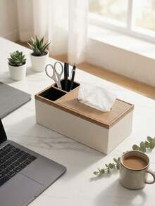 Leather Tissue Box Cover, Magnetic Closure, Modern Rectangular Tissue Box Storage Holder, Suitable For Bathroom Vanity, Bedside Table, Bedroom Desk And More - Multicolor - View 8