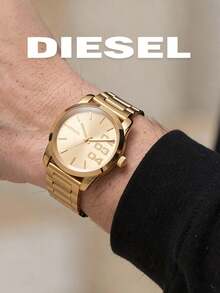 Diesel DZ1466 Men Daily Casual Watch46MM Gold‑Tone Case,Gold Dial,Metal Bracelet,5BAR Water‑Resistant For Daily & Street Outfit - Gold - View 5