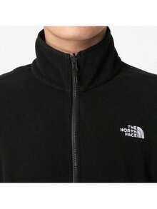 The North Face Jaket Fleece Olahraga Pria, Jaket Kasual Fleece dengan Kerah Tegak dan Resleting 8FJ3JK3 - hitam - View 4
