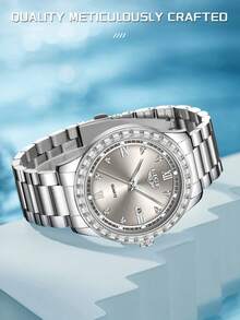 LIGE New Fashion Women's Watch Life Waterproof, Luminous Watch, Dial Design Advanced Simple Watch For Women - Silver - View 9