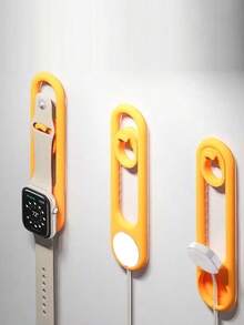 Orange-Yellow Wall-Mounted Charging Stand, Height Adjustable, Suitable For Different Strap Lengths, Reduces Desktop Cable Clutter, Keeps Desktop Tidy, New Smart Watch Charging Stand, Watch Storage - Multicolor - View 5