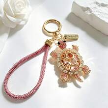 1pc Women's Turtle Keychain, Faux Crystal Turtle Key Ring, Cute Animal Pendant, Suitable For Handbags, Car Keys, Perfect Gift For Back To School, Birthday - Multicolor - View 11
