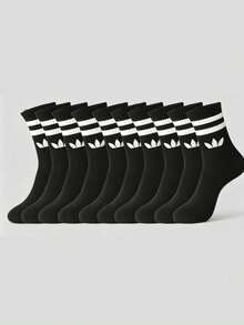 1/5/10/20 Pairs Men's Striped Letter Pattern Knee-High Socks, Sports Socks, Couple Socks, Sweat-Absorbent And Breathable, Suitable For Daily Wear And Sports - Multicolor - View 11