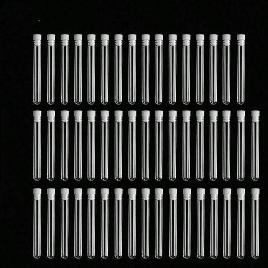 Transparent Hard Plastic Tubes With White Screw Caps, Clear PS Plastic Storage Tubes - View 1