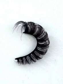 7 Pairs/Pack DD Curl Russian Volume False Eyelashes, Thick & Curly & Fluffy, Create Cat Eye Makeup Effect, 8D Fine Dense False Eyelashes, Define Eye Contour, Extend & Thicken Eye Tail, Create Exquisite Makeup Look - Black - View 2