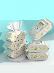 1/2 Pack Pet Wet Wipes, 80 Sheets/Pack, Designed For Cats And Dogs, For Wiping Tear Stains, Cleaning Body Parts Without Water, Deodorizing And Cleaning Wet Wipes - Uscented - View 1