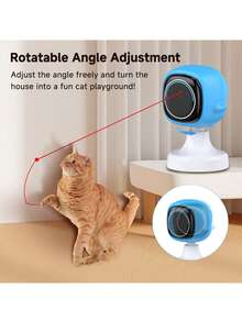 Interactive Laser Chase Cat Toy - USB Rechargeable, Handheld Or Desktop Placement, Automatic Timer Switching, Endless Fun - Blue - View 12