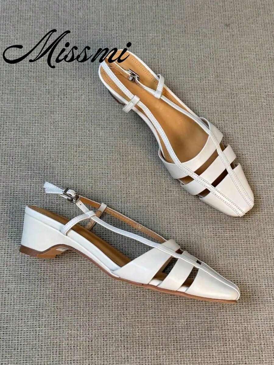 2026 New French Style Purple Pointed Toe Mid Heel Shoes, Women's Commuter Work Shoes, Spring/Autumn,Chunky Heels
