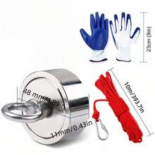 750lb Double-Sided Neodymium Magnet Fishing Set | Powerful Magnetic Label Removal Tool High-Power Heavy-Duty Picker For Lake And Beach Treasure Hunting Recovery - 1 Set - View 12