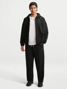Nike Men's AS M NK TF SI BRSH FZ HD Knit Sweatshirt Jacket JA9620-010 - Black - View 5