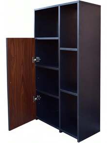 Alacena Despensero Multiusos Organizador de Cocina, Mueble de Melamina de Alta Resistencia, Almacenamiento Práctico con Puerta, 3 Cajones y Estantes Ajustables - negro parota - Ver 7