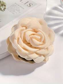 1pc Women's Elegant And Sophisticated Fabric Flower Hair Claw Clip - Brown - View 2