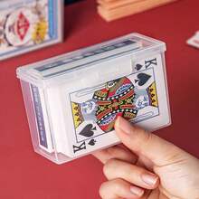 1/2pcs Transparent Playing Card Storage Box, Can Hold 2 Decks Of Playing Cards (No Cards Included), Christmas And Thanksgiving Gift [Due To Shipping, Surface May Have Minor Scratches] - Solid Color - View 6