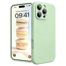 Casing Ponsel Silikon Cair Pelindung Kamera Karet Lembut dengan Lapisan Mikrofiber, Casing Ponsel Pelindung Anti Guncangan Kompatibel dengan iPhone 18 Pro 18 Pro Max, Kompatibel dengan iPhone 17 Pro Max 16 Pro Max 15 13 14 Plus 11 12 Mini XS Max 7 8 Plus SE 2020 SE 2022 6 Plus 6S, Hadiah Kembali ke Sekolah untuk Teman - Hijau Matcha - View 9