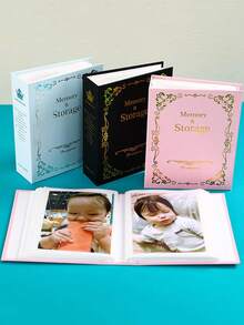 1pc 6-Inch Small Photo Album, Standard 4R, 4*6, 50 Inner Pages Holds 100 Photos, Vertical Photo Placement, Double-Sided Photo Album, Premium Luxury Nordic Style Design, Couple Photo Album, Wedding Photo Album, Memory Commemorative Album, Suitable As A Gift - Multicolor - View 7