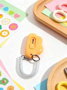 Cloud-Shaped Mini Utility Knife With Spring Lanyard Keychain, Retractable Hidden Blade, And Scratch-Resistant. Compact And Portable, Can Be Attached To Backpacks Or Keychains, Easily Unbox Packages, Cut Letters, And DIY Scrapbooking. Macaron Fresh Multi-Color Options, Suitable For Students, Office Workers, And Home Unboxing Enthusiasts, Space-Saving Storage, Dual Function As Decorative Pendant And Practical Cutting Tool. - Multicolor - View 2