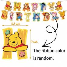 Disney Cartoon Winnie The Pooh Theme Birthday Party Decorations, Happy Birthday Party Banner, Party Tablecloth, Spiral Hanging Decorations, Birthday Scene Decor Supplies - Multicolor - View 10