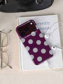 Casing Ponsel Polkadot Burgundy Kompatibel dengan Apple 18 Pro Max, 16 Pro, 16, 17 Pro, 15 Pro, Pelindung Tahan Guncangan dengan Tepi Lembut Matte Baru, Perlindungan Penuh - Purple - View 10