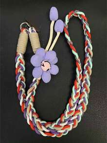 Cordón para teléfono con flor creativa, largo, cruzado, portátil, multifunción, con trenzado de alambre dorado, cuerda creativa para teléfono - Multicolor - Ver 14