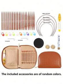 49pcs Aluminum Round Knitting Needle Set With Ergonomic Handles, Storage Box And Accessories, Suitable For Small DIY Projects - Multi-color - View 11