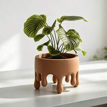 Creative Dripping Art Planter. Plastic Material, Suitable For Home Decor Enthusiasts, Modern Minimalist Seekers And Plant Lovers. Can Be Used For Office Desk, Bookshelf Or Living Room Coffee Table Decoration - Creative Flower Pot - View 5