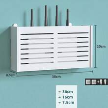 Wireless WiFi Router Storage Box, Large Capacity Multi-Layer Storage Box, Wall-Mounted Router Cable Box, Shelf Storage Organizer Box, Wall-Mounted Router Cable Box, Shelf Storage Organizer Box, Phone Holder, Desktop Phone Holder Box - Multicolor - View 12