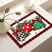 1pc Christmas Decorative Pattern Diatomaceous Earth Absorbent Mat, Kitchen Countertop Water-Absorbing Drying Pad, Coffee Machine Mat, Pour-Over Coffee Pot Mat, Dish Drainer Mat, Non-Slip Heat-Resistant Kitchen Mat, Table Mat, Breakfast Mat, Washing Machine Mat, Home Kitchen Dining Table Coffee Shop Bar Decorative Mat, Holiday Party Housewarming Gift - Multicolor - View 9