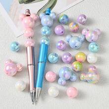 1 Set Colorful Triangle & Round Acrylic Bead Set With 16mm High-Reflective UV Beads, Suitable For DIY Jewelry Making, Handmade Accessories, Friendship Gifts, Home Decor, Small Item Decoration - 16mm Ball Chain Set - View 1