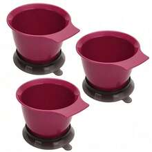 3pcs Professional Hair Dye Bowl, Plastic Hair Coloring Mixing Bowl With Anti-Slip Base & Handle, Salon Hair Bleach Tint Mix Bowl For Hairdressing - Multicolor - View 11
