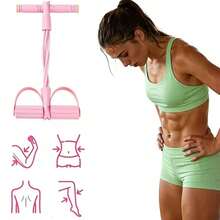 Fitness Yoga Stretching Resistance Band, Elastic Squat Resistance Band For Glute Workout, Multi-Function Foot Pedal Resistance Trainer For Assisted Sit-Ups, Elastic Rope Yoga Fitness Equipment - A - View 6