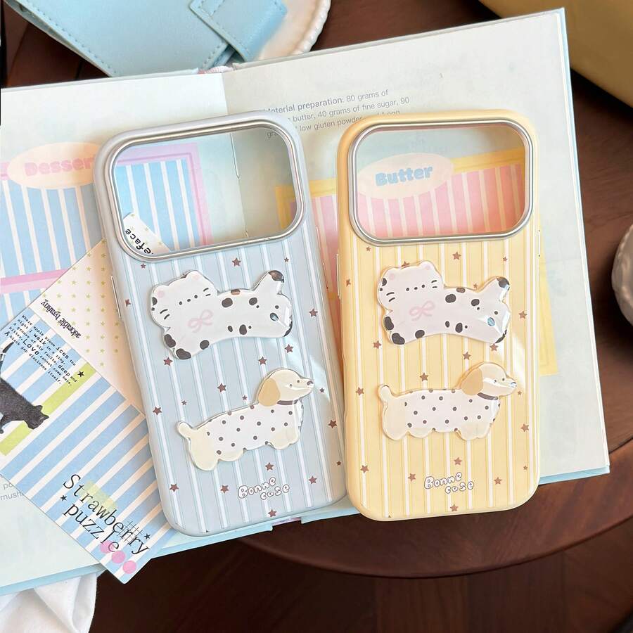 GUCADI For 17 Cute 3D Phone Case, Inspired By Adorable Dog And Cat Patterns, Creative Cartoon Style, Soft Material, Compatible With 15 And 16, Fresh Minimalist Unique Design - Sunny Blue - View 1