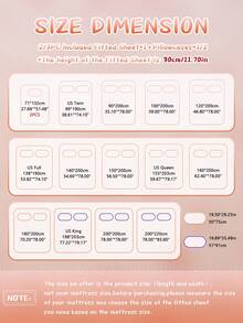 Blissful 2/3件組橘色直條紋貼身床單套件，清新風格，適用於臥室、客房、宿舍（男孩/女孩宿舍床品），套件包含：1件鬆緊貼身床單 + 1/2件枕套（不含枕芯） - 橘色 - 查看 3